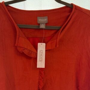 Chico's Fiery Rust Orange Top Size 2